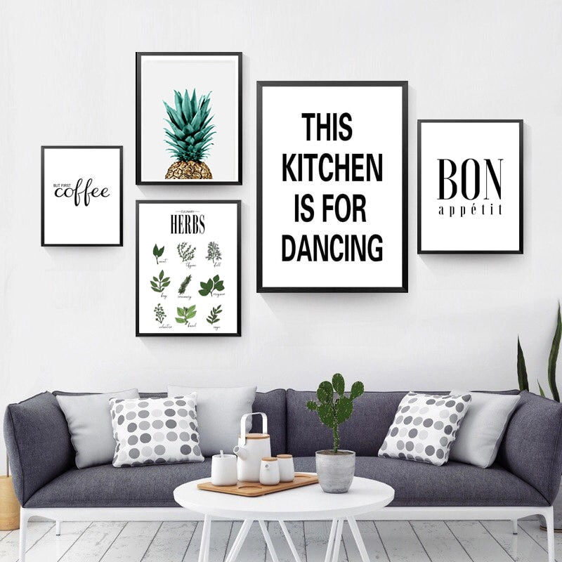 Herbs Poster Botanical Kitchen - Canvas Wall Art Painting