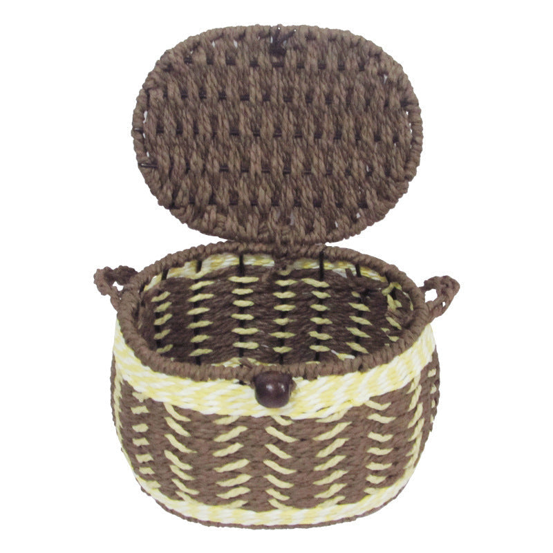 Woven Storage Basket with Lid