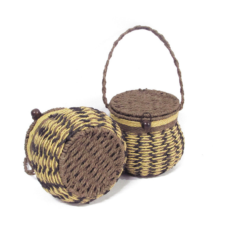 Handcrafted Decorative Storage Basket with Lid