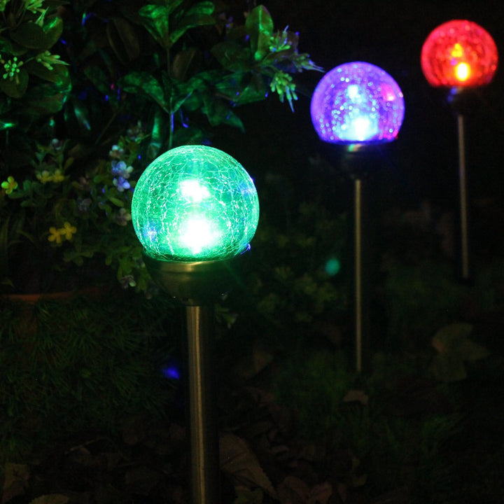 Solar Crackle Glass Garden Light
