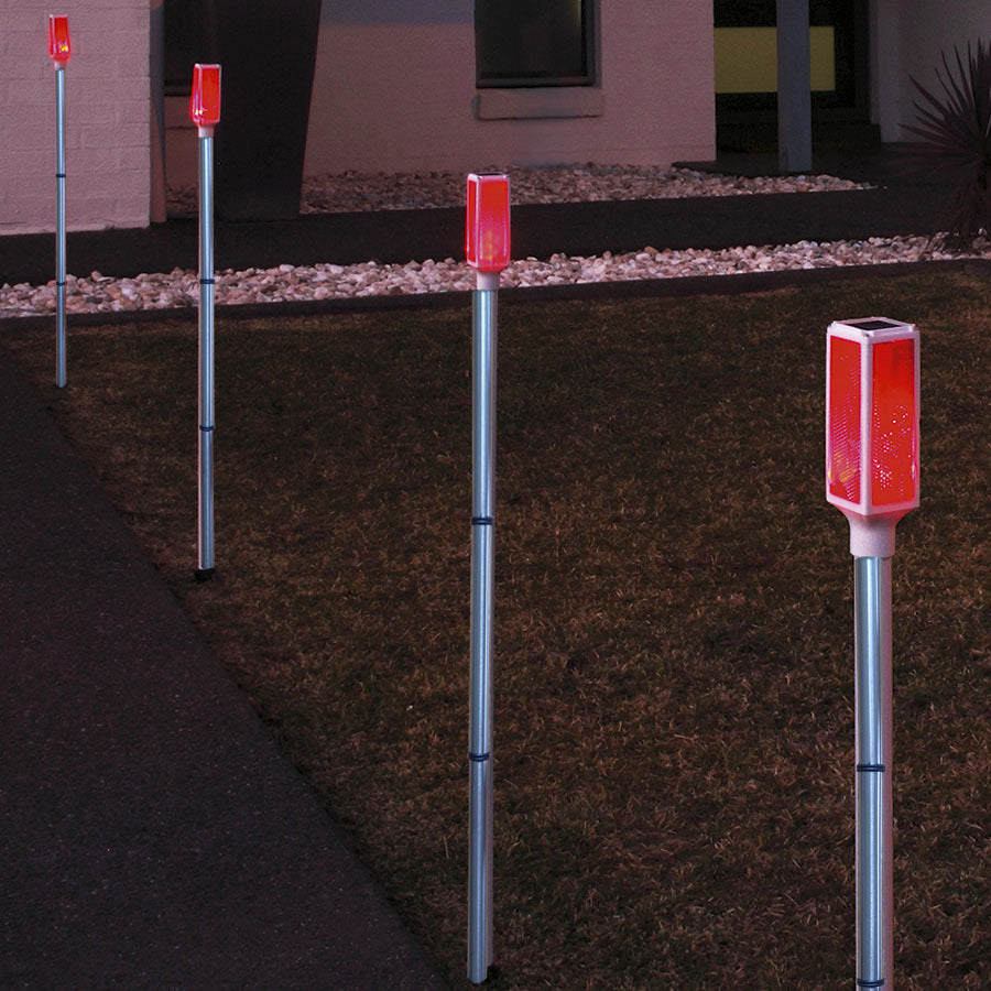 Solar-powered landscape light stakes