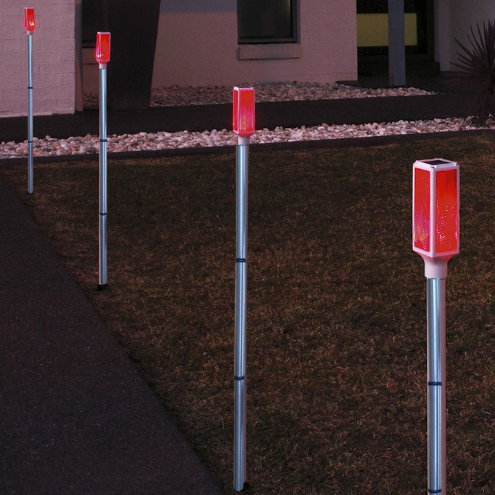 Solar-powered landscape light stakes