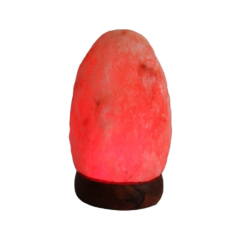 Himalayan Salt Crystal Sphere Lamp with Color Changing LED and Natural Wood Base