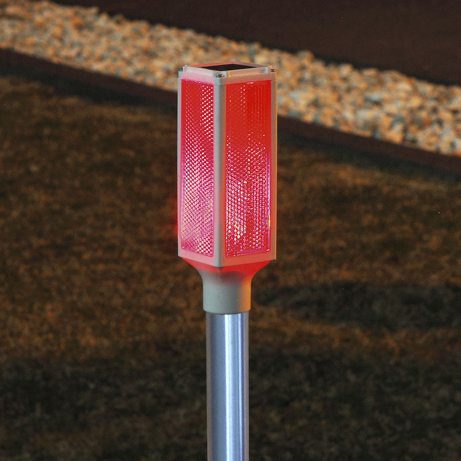Solar-powered landscape light stakes