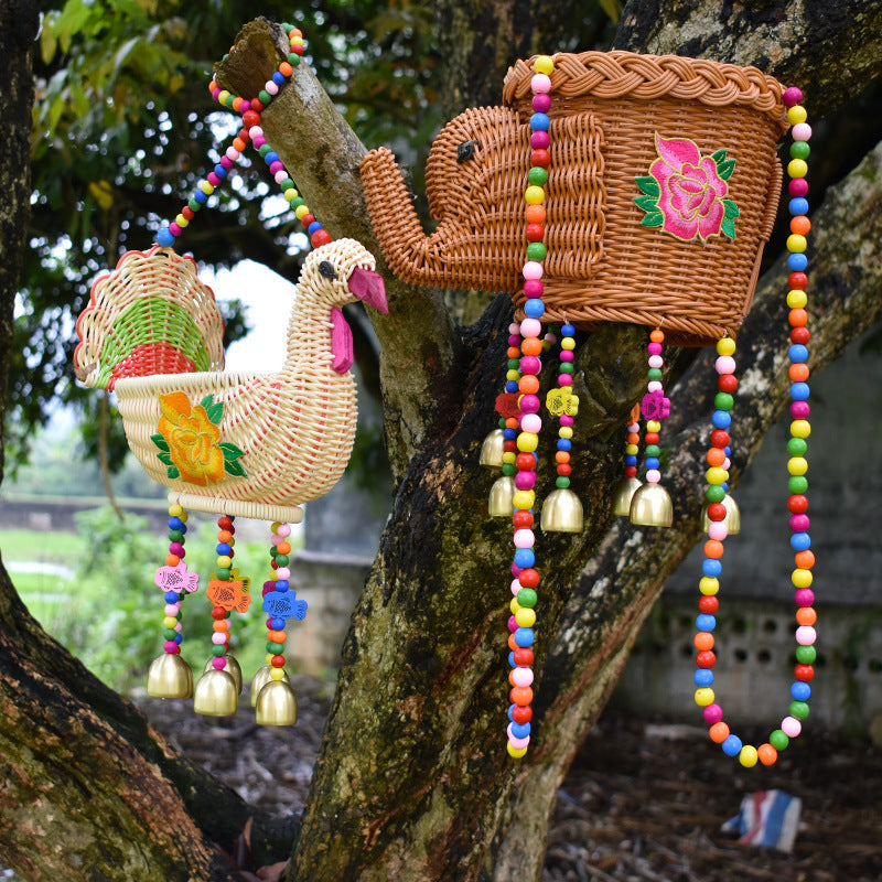 Decorative Animal-Shaped Woven Hanging Basket