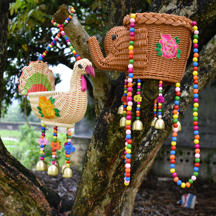 Decorative Animal-Shaped Woven Hanging Basket