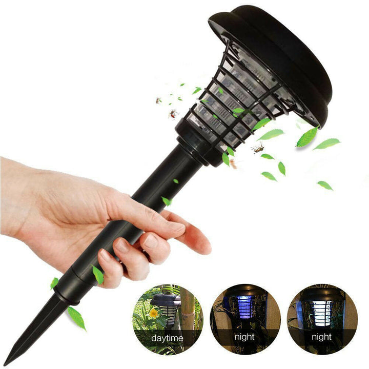 Solar-powered ground stake lamp