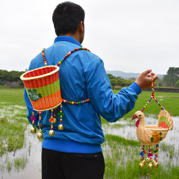 Decorative Animal-Shaped Woven Hanging Basket