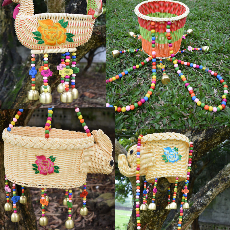 Decorative Animal-Shaped Woven Hanging Basket