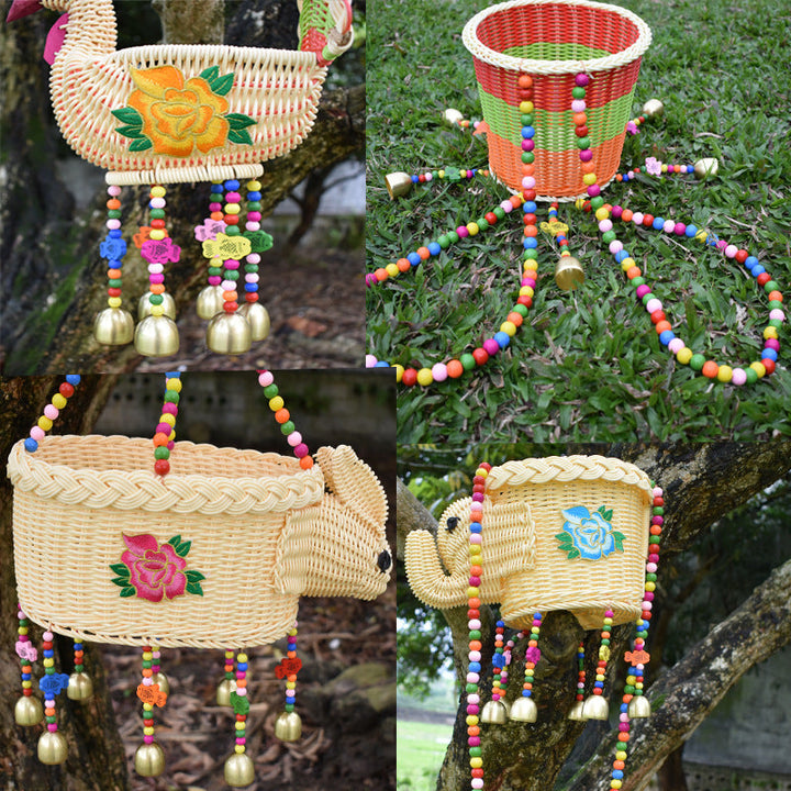 Decorative Animal-Shaped Woven Hanging Basket