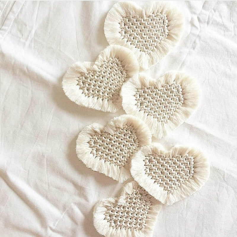 Decorative Macramé Heart-Shaped Trivet