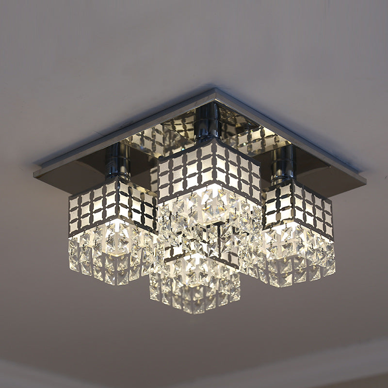 Modern geometric crystal ceiling light