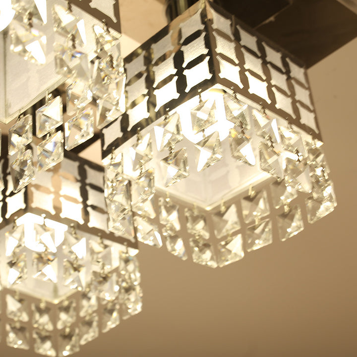 Modern geometric crystal ceiling light