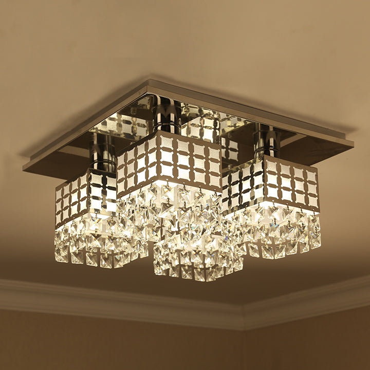 Modern geometric crystal ceiling light