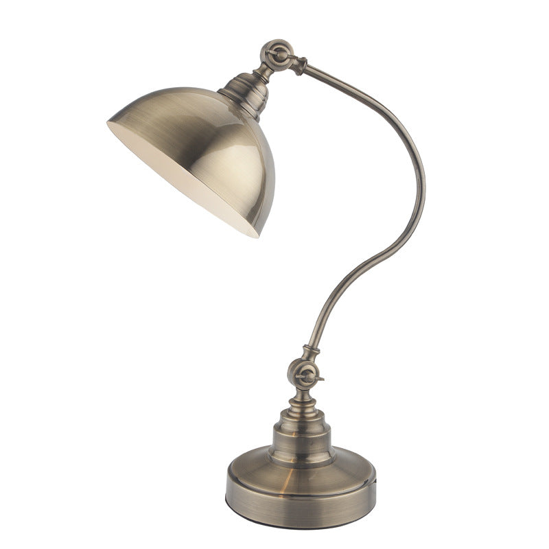 Adjustable brass reading light