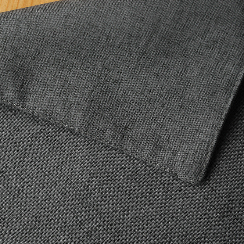 Heat-resistant table set made of linen-cotton blend with fine texture and non-slip backing