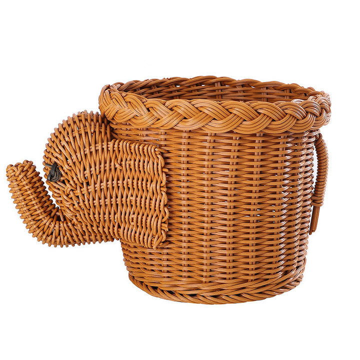 Decorative Woven Dog-Shaped Storage Basket
