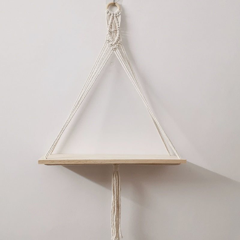 Macramé Wall-Mounted Decorative Shelf