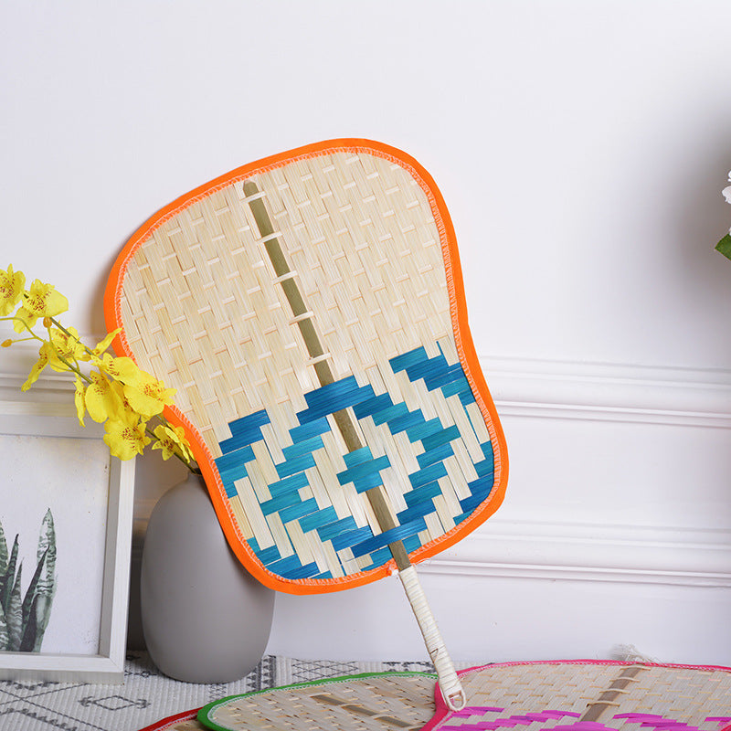 Handcrafted fan with colorful design