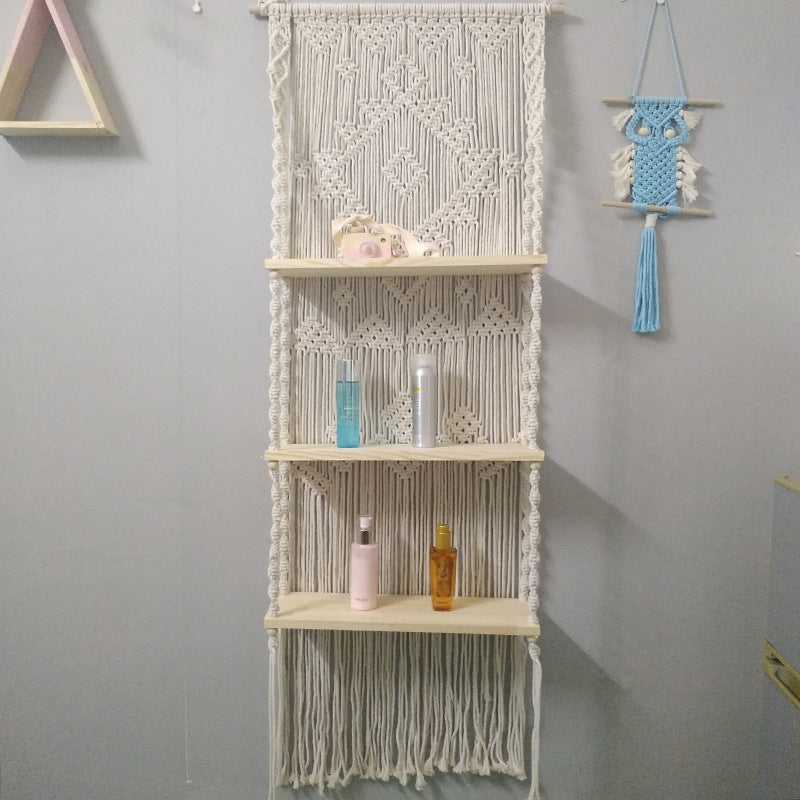 Macramé Wall Shelf Organizer