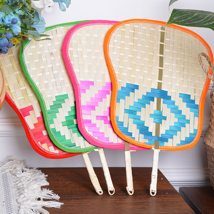 Handcrafted fan with colorful design