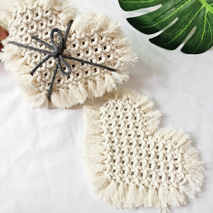 Decorative Macramé Heart-Shaped Trivet