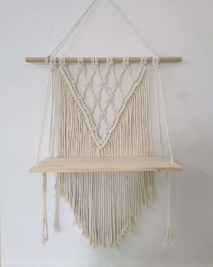 Wall-Mounted Macramé Shelf