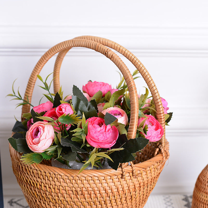 Handcrafted basket with two handles
