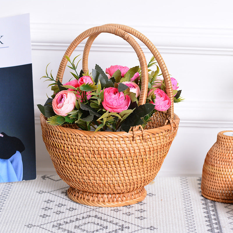 Handcrafted basket with two handles