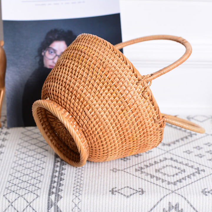 Handcrafted basket with two handles