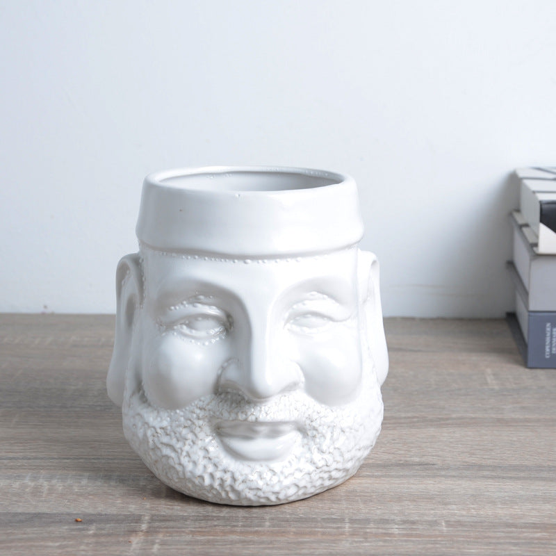 Decorative Plant Pot with Face