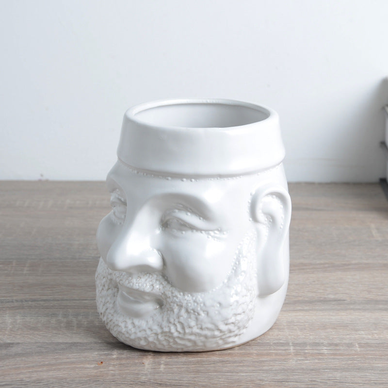 Decorative Plant Pot with Face