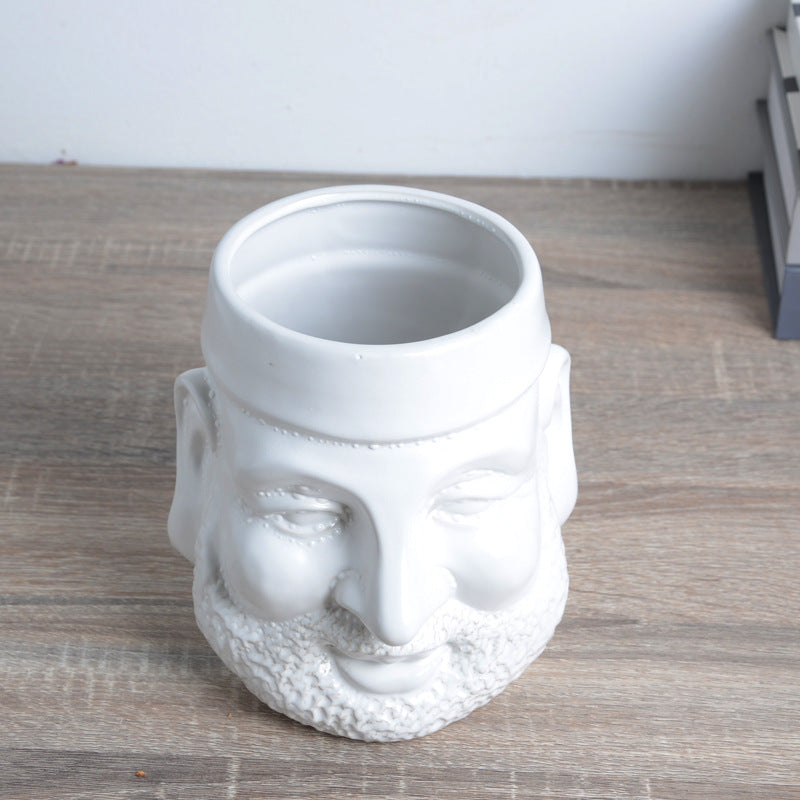 Decorative Plant Pot with Face
