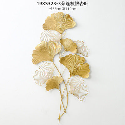 Decorative Metal Ginkgo Wall Sculpture