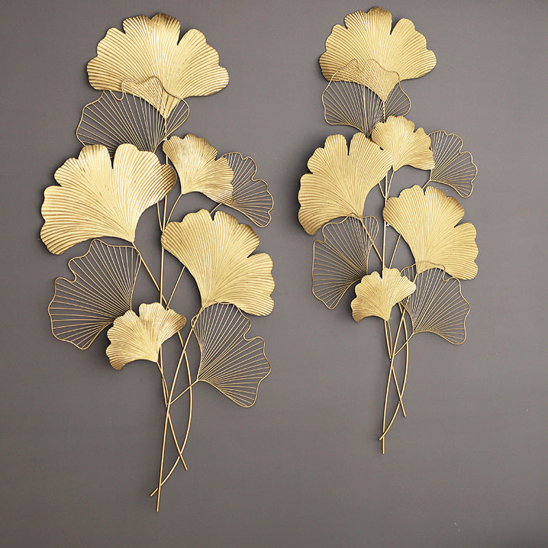 Decorative Metal Ginkgo Wall Sculpture