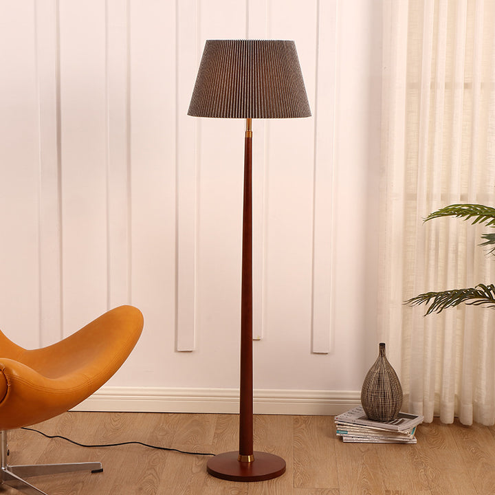 Mid-Century Modern floor lamp with speckled shade
