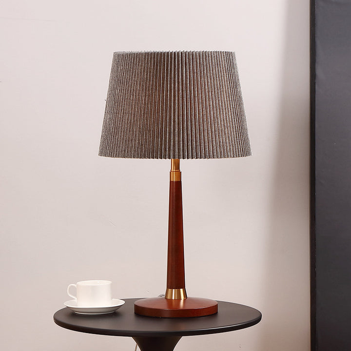 Mid-Century Modern floor lamp with speckled shade