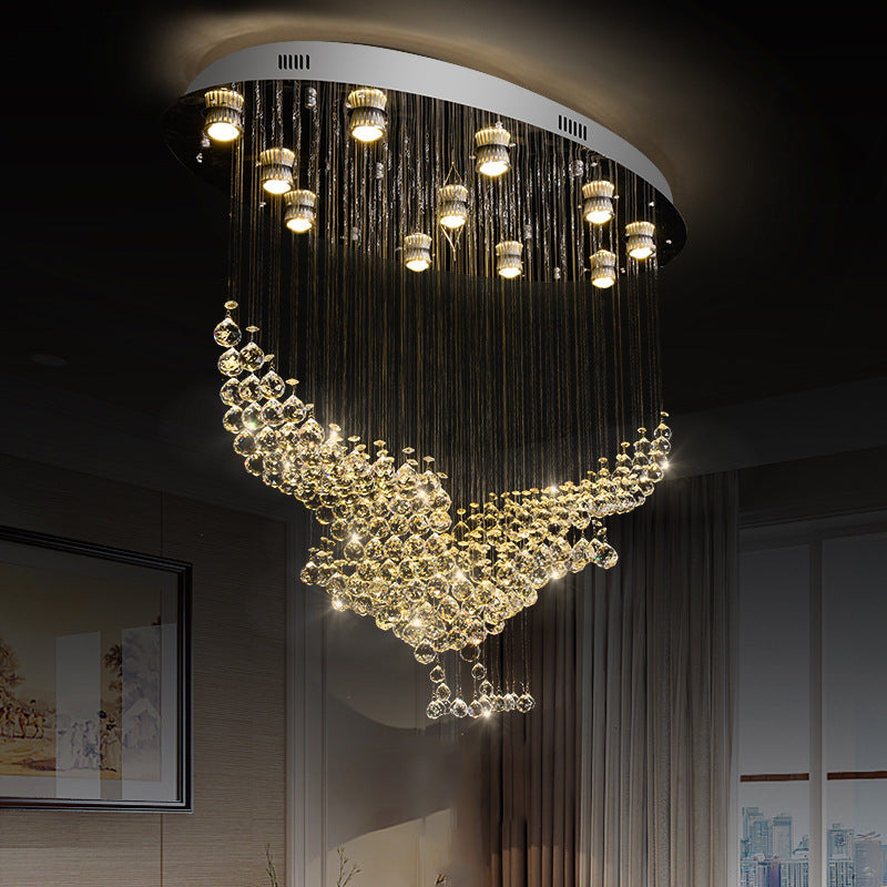 Crystal chandelier with hanging beads