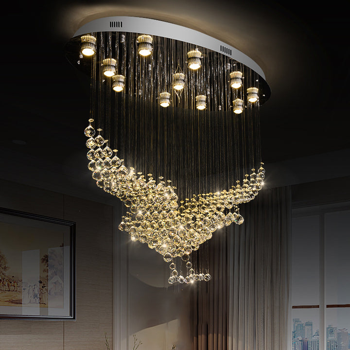 Crystal chandelier with hanging beads