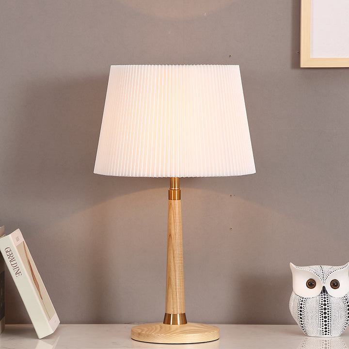 Mid-Century Modern floor lamp with speckled shade