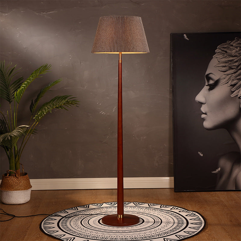 Mid-Century Modern floor lamp with speckled shade