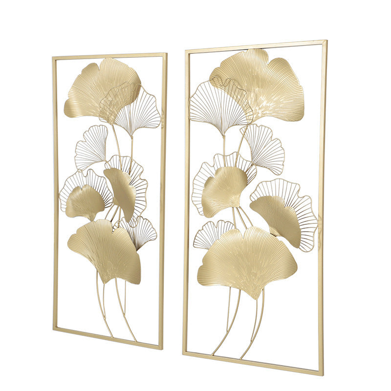 Elegant Ginkgo Leaf Metal Wall Art Sculpture