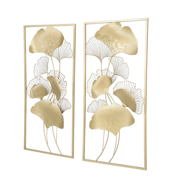 Elegant Ginkgo Leaf Metal Wall Art Sculpture