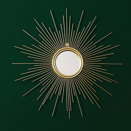 Sunburst Decorative Wall Mirror with Radiating Rays