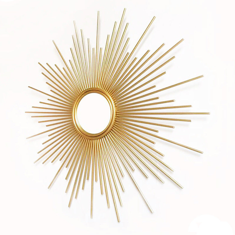 Sunburst Decorative Wall Mirror with Radiating Rays