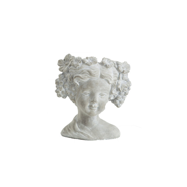 Artistic head sculpture flower pot