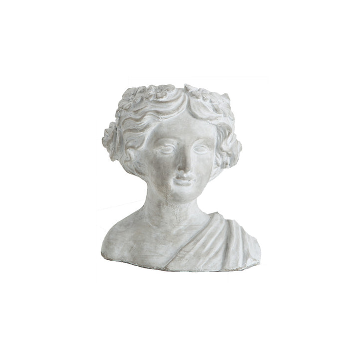 Artistic head sculpture flower pot