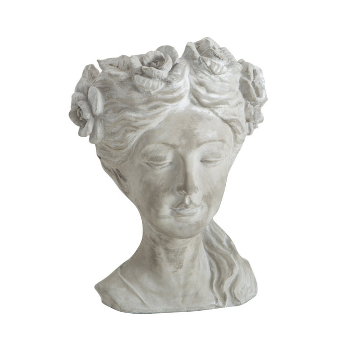 Artistic head sculpture flower pot
