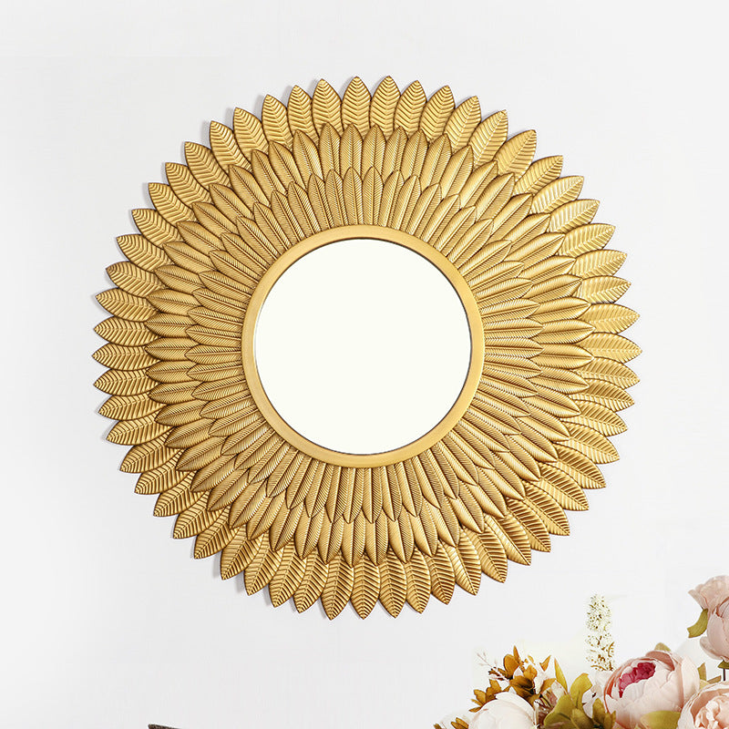 Leaf-Themed Decorative Wall Mirror
