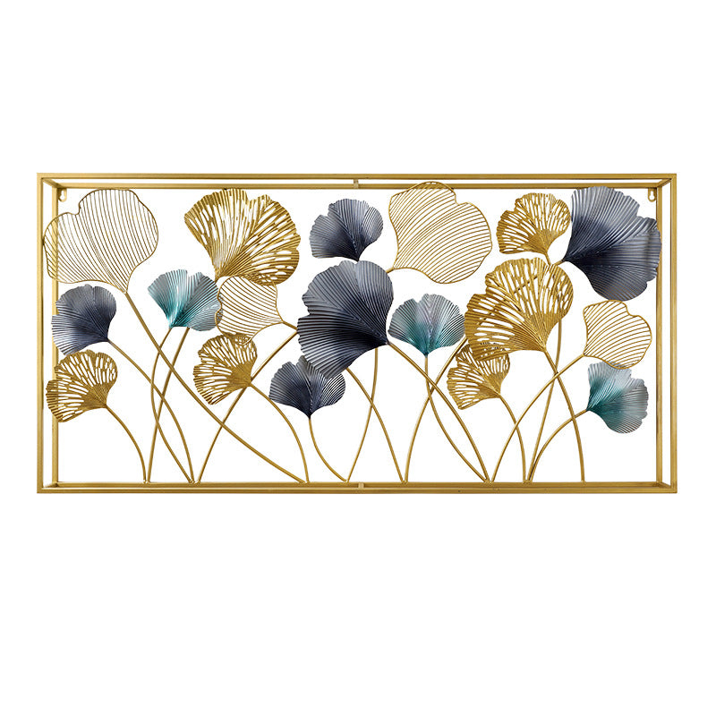 Decorative Metal Wall Art Sculpture with Ginkgo Leaf Design